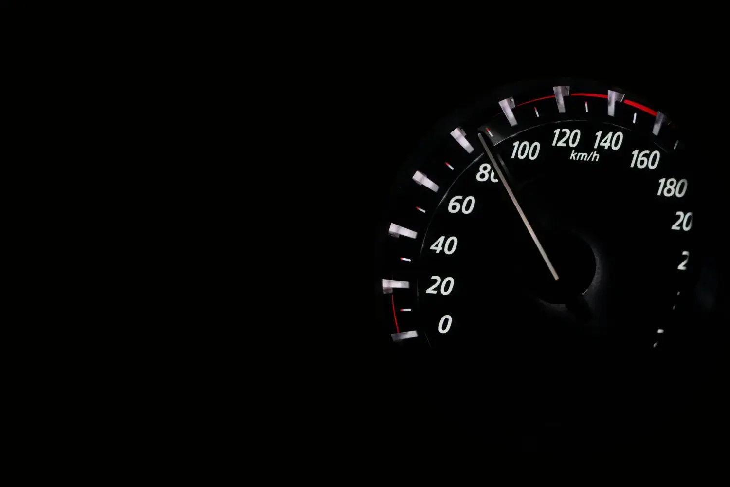 der Tachometer eines Autos